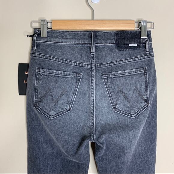 NEW Mother The Insider Crop Step Chew Jeans (Sz 24) Pedal To The Metal Destroyed - Picture 11 of 16